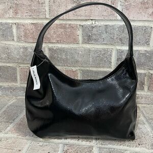Old Navy Glossy Black Hobo Bag